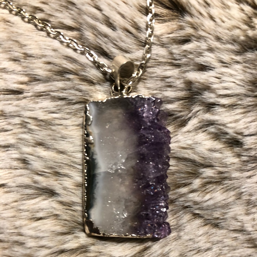 purple amethyst stone Necklace